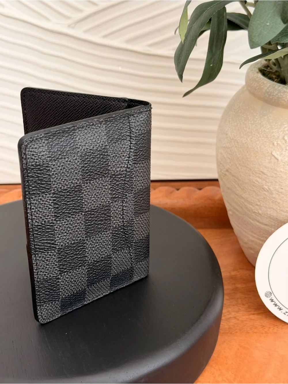 Louis Vuitton Black Checkered Card Holder